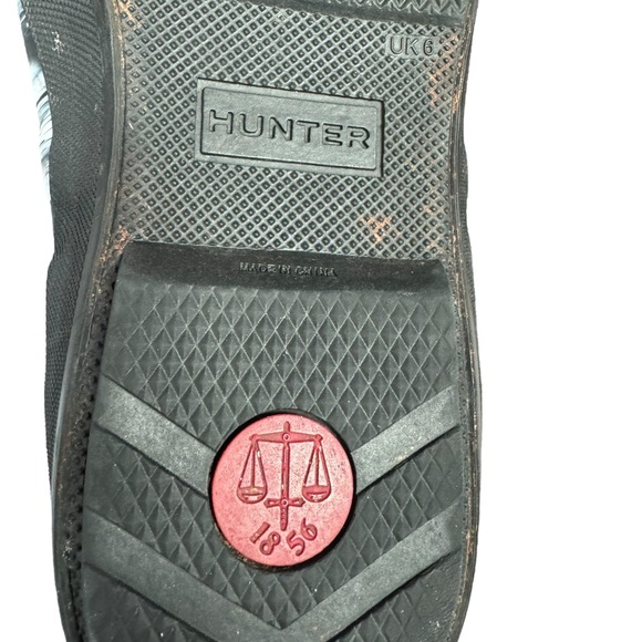 HUNTER Nightfall Original Rubber Boots Size UK 6/ US 7.5-8 Marbled Black & White - Picture 9 of 9